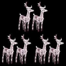 Reni de Craciun, 6 buc., alb cald, 240 LED-uri, acril GartenMobel Dekor