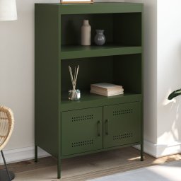 Dulap înalt, verde masliniu, 68x39x113 cm, otel GartenMobel Dekor