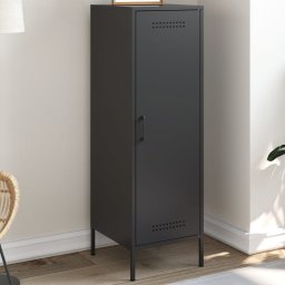 Dulap înalt, negru, 36x39x113 cm, otel GartenMobel Dekor