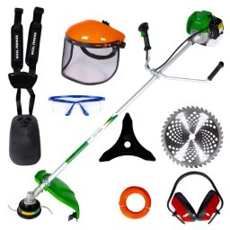 Motocoasa/trimmer pentru tuns iarba, Micul Fermier, benzina, cu 10 accesorii, 3.5 kW, 4.76 CP, 52 CC GartenVIP DiyLine