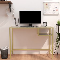Birou calculator, negru marmura, 100x36x74 cm sticla securizata GartenMobel Dekor