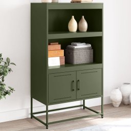 Dulap înalt, verde masliniu, 68,5x38,5x123,5 cm, otel GartenMobel Dekor