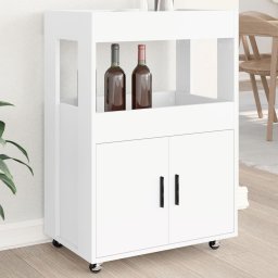 Carucior de bar, alb, 60x39,5x89 cm, lemn prelucrat GartenMobel Dekor