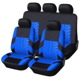 Set Complet Huse Scaune Auto Universale, Negru si Albastru, din Fata si din Spate, 9 buc IN2068