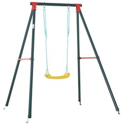 Leagan pentru copii 6-12 ani, cu cadru din metal, inaltime reglabila, multicolor, 155x160x180 cm GartenVIP DiyLine