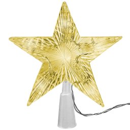 Varf de Pom tip Stea Iluminata LED 20x17cm pentru Bradul de Craciun, Lumina Alb Cald