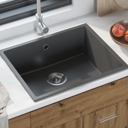 Chiuveta de bucatarie cu supraplin din granit gri GartenMobel Dekor