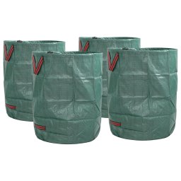 Sacii de gunoi pentru gradina cu manere 4 bucati, pliabili, forma rotunda, verde, 300 L GartenMobel Dekor