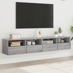 Comode TV de perete, 2 buc., gri sonoma, 80x30x30 cm, lemn GartenMobel Dekor