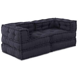 Fotolii puf modulare, 2 buc., antracit, textil GartenMobel Dekor