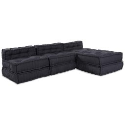 Fotolii puf modulare, 4 buc., antracit, textil GartenMobel Dekor