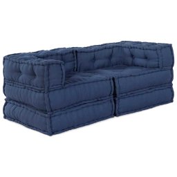 Fotolii puf modulare, 2 buc., indigo, textil GartenMobel Dekor