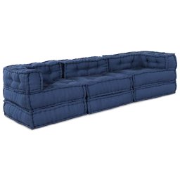 Fotolii puf modulare, 3 buc., indigo, textil GartenMobel Dekor