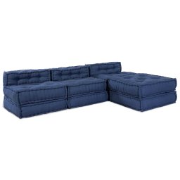 Fotolii puf modulare, 4 buc., indigo, textil GartenMobel Dekor
