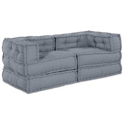 Fotolii puf modulare, 2 buc., gri, textil GartenMobel Dekor