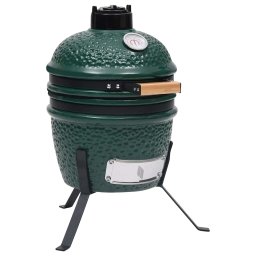 Gratar cu afumatoare 2-în-1 Kamado, verde, 56 cm, ceramica GartenMobel Dekor