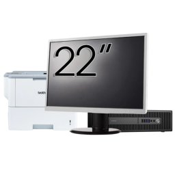 Pachet PC Second Hand HP ProDesk 600 G2 SFF, Intel Core i7-6700 3.40GHz, 8GB DDR4, 128GB SSD + 500GB HDD + Monitor 22" & Imprimanta Brother HL-L6300DW NewTechnology Media