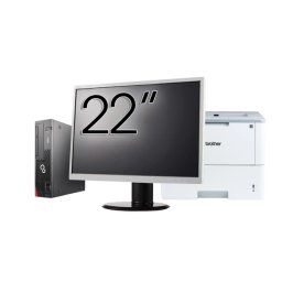 Pachet Calculator Second Hand Fujitsu Esprimo D957 SFF, Intel Core i5-6500T 2.50-3.10GHz, 8GB DDR4, 500GB HDD + Monitor 22" + Imprimanta Brother HL-L6300DW NewTechnology Media