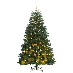 Brad Craciun artificial articulat cu 300 LED-uri/globuri 240 cm GartenMobel Dekor