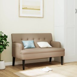 Bancheta cu spatar, cappuccino, 112x65,5x75 cm, piele ecologica GartenMobel Dekor