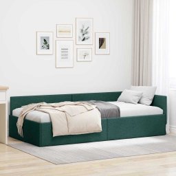 Cadru de pat coltar cu headboard Verde închis 100 x 200 cm GartenMobel Dekor