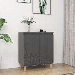 Servanta & picioare lemn masiv gri extralucios 60x35x70cm PAL GartenMobel Dekor