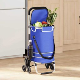 Carucior de cumparaturi Manual albastru 47 x 39 x 100.5 cm GartenMobel Dekor