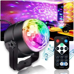 Proiector Disco LED RGB cu telecomanda si senzor de sunet - Bila Disco pentru petreceri FAVLine Selection