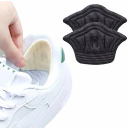 Set 10 buc. (5 seturi) de pernite protectie calcaie pentru incaltaminte, autoadezive, din spuma moale si material textil, culoare NEAGRA FAVLine Selection