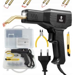 Pistol Profesional pentru lipit/sudat plastic, kit pentru repararea fisurilor din plastic, polipropilena, 400 capse de intarire, putere 50W, culoare Negru, Cod: AVX-WT-WG-X80 FAVLine Selection