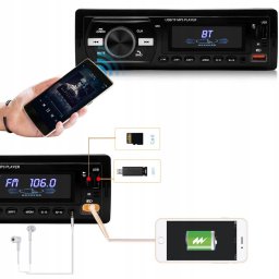 Player Auto dimensiune 1DIN, 4 x 50W, model AW1003, cu Bluetooth, Radio, MP3, AUX, Card, Telecomanda FAVLine Selection