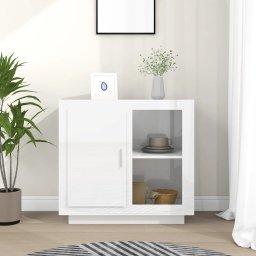 Dulap, alb extralucios, 80x40x75 cm GartenMobel Dekor