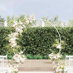 Arc de nunta Alb 223 x 45 x 201 cm Otel GartenMobel Dekor