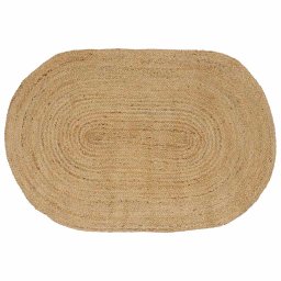 Covor Natural si Negru 300 x 300 cm Iuta GartenMobel Dekor