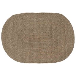 Covor Natural si Negru 300 x 300 cm Iuta GartenMobel Dekor