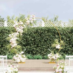 Arc de nunta Auriu 220 x 45 x 200 cm Otel GartenMobel Dekor