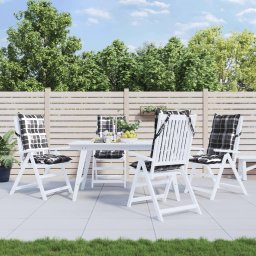 Perne scaun cu spatar înalt, 4 buc., gri, carouri textil oxford GartenMobel Dekor