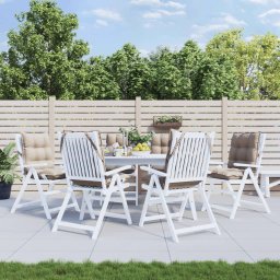 Perne scaun cu spatar mic, 6 buc., gri taupe, textil oxford GartenMobel Dekor