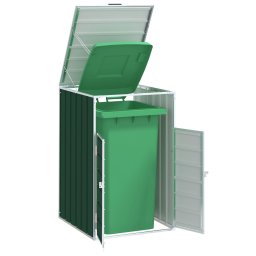 Depozitare cos gunoi cu roti, 1 cos, verde, 72x81x115 cm, otel GartenMobel Dekor