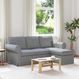Canapea Gri deschis 215 x 138 x 80 cm Metal GartenMobel Dekor
