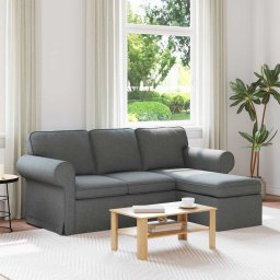 Canapea Gri închis 215 x 138 x 80 cm Metal GartenMobel Dekor