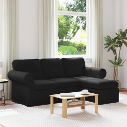 Canapea Negru 215 x 138 x 80 cm Metal GartenMobel Dekor