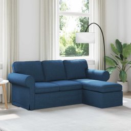 Canapea albastru 215 x 138 x 80 cm Metal GartenMobel Dekor