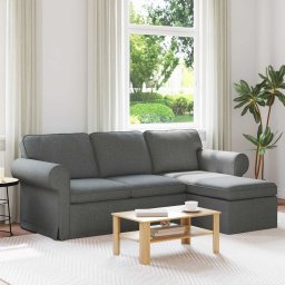 Canapea Gri închis 215 x 138 x 80 cm Metal GartenMobel Dekor