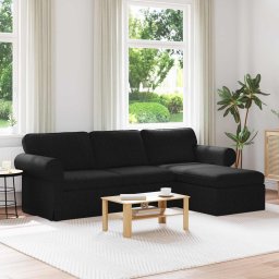 Canapea Negru 215 x 138 x 80 cm Metal GartenMobel Dekor