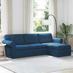 Canapea albastru 215 x 138 x 80 cm Metal GartenMobel Dekor