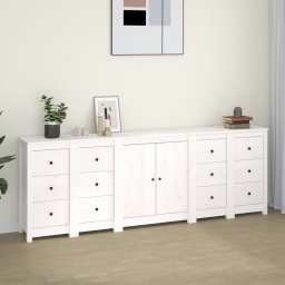 Servanta, alb, 230x35x80 cm, lemn masiv de pin GartenMobel Dekor