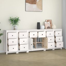 Servanta, alb, 230x35x80 cm, lemn masiv de pin GartenMobel Dekor