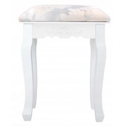 Taburet pentru masa de toaleta/machiaj, alb, Vintage, 38x28x45 cm GartenVIP DiyLine
