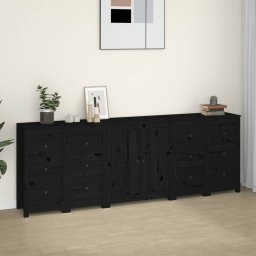 Servanta, negru, 230x35x80 cm, lemn masiv de pin GartenMobel Dekor